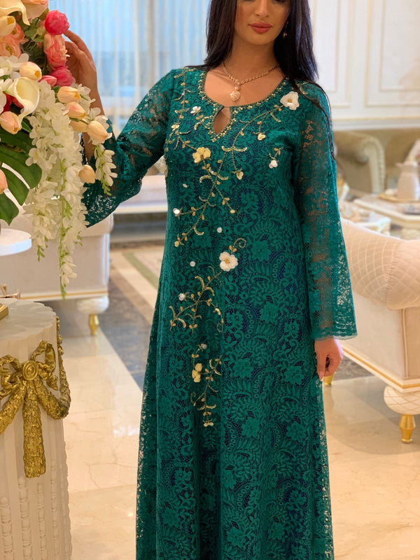 Emerald Garden Lace Dress