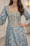 Blue Floral Lace Dress